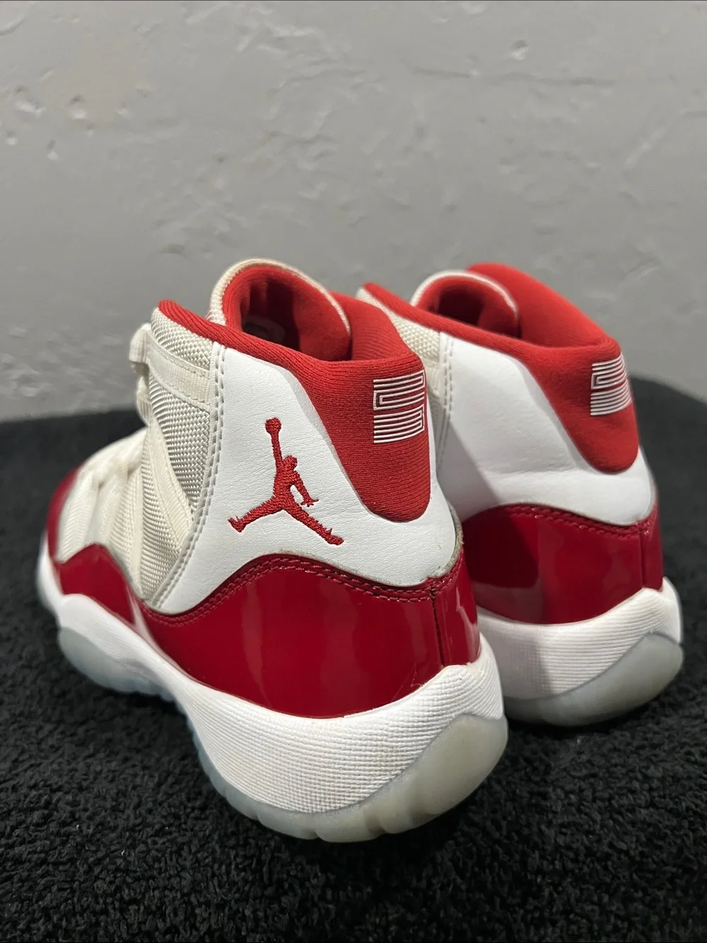 🔥🏀 NIKE AIR JORDAN 11 Retro High Patent Cherry Red White Big Kids Sz 6.5Y - EUC